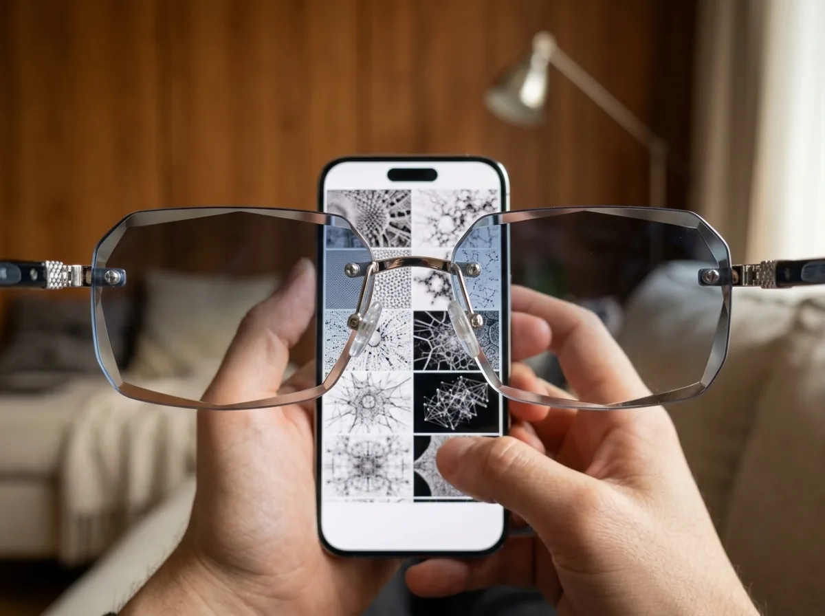 Step 1: Put on BlueLume Glasses and experience instant multi-focus clarity