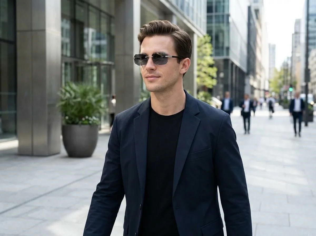Step 2: Walk outdoors into bright sunlight as lenses smoothly transition into sunglasses