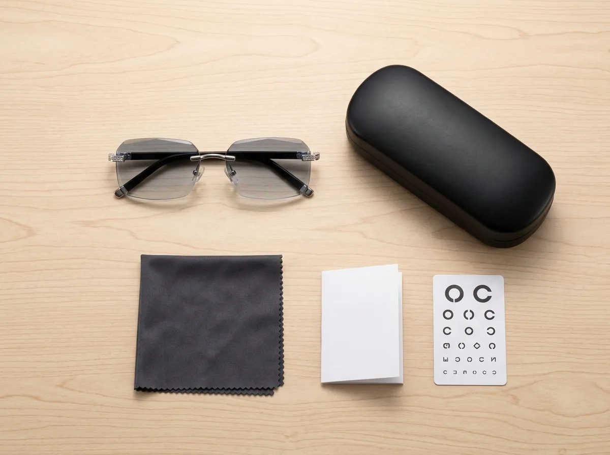 BlueLume Glasses complete kit unboxing with hard case and cleaning cloth